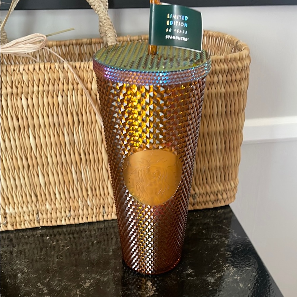 NWT Limited Edition Starbucks Gold Studded Tumbler 50 Years